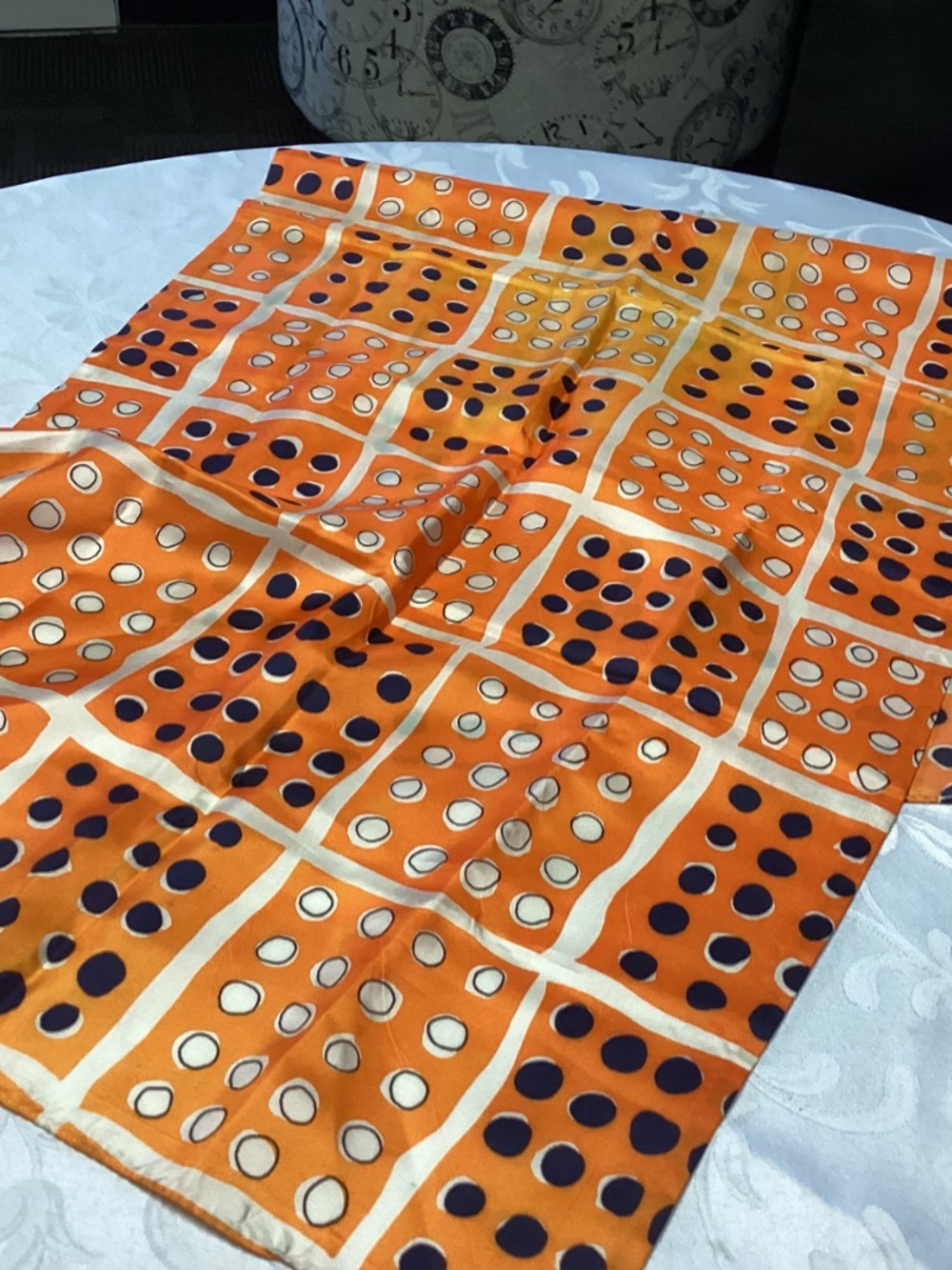 Vintage Geometric Polka Dot Scarf Retro 80s Statement Boho Wrap Travel - Picture 3 of 7